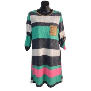 Wanna Dress Women's Multi Color Thin Knit Sweater Dress Size M/L